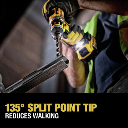Jeu de forets DEWALT, 21 pièces, pointe fendue à 135 degrés, hélice à 31 degrés, revêtement en oxyde noir, pour plastique, bois et métal (DWA1181)