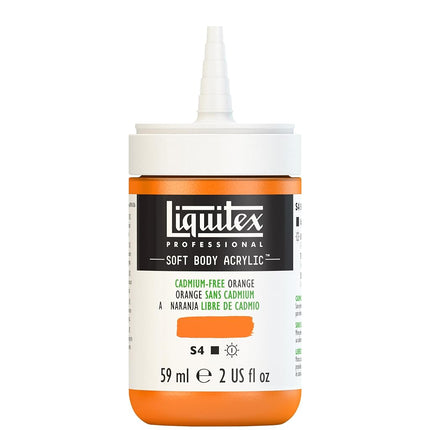 Peinture acrylique fluide professionnelle Liquitex, flacon de 59 ml, Orange sans cadmium