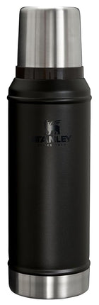 Stanley Classic Legendary Vacuum Bottle 1.0 qt Boca Ancha con Tapa de Taza Antifugas Mantiene las Bebidas Calientes o Frías Empacable para Viaje Botella Térmica Aislada de Acero Inoxidable sin BPA Negro 2.0