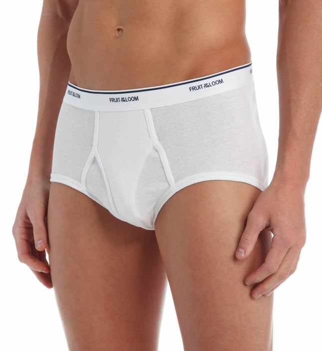 Fruit of the Loom Men's Basic White Brief Multipack, White, Small