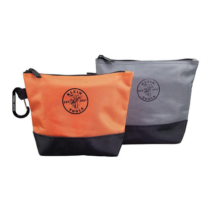 Klein Tools Utility Bag, Zipper Tool Bags in Orange/Black, Gray/Black, 12.5-Inch Canvas, 2-Pack Klein Tools 55470