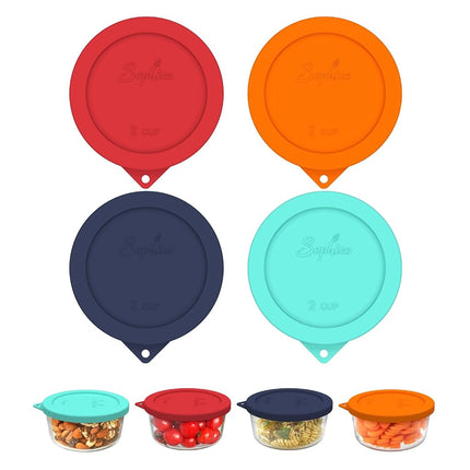 Sophico 2 Cup Round Silicone Storage Cover Lids Re