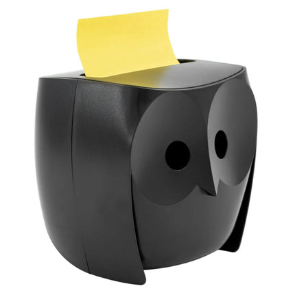 Post-it Owl Note Dispenser, Includes 1 Pad of Post-it 3 in X 3 in Super Sticky Dispenser Pop-up Notes, 45 Sheets, OWL-330-BK
