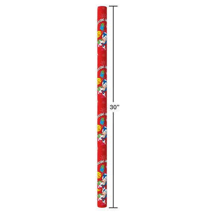 American Greetings Reversible Christmas Wrapping Paper for Kids, Sonic the Hedgehog (1 Roll, 75 sq. ft.)
