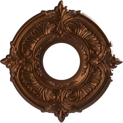 Ekena Millwork CMP10ATCDC Attica Thermoformed PVC Ceiling Medallion (Fits Canopies up to 4 1/8"), 10"OD x 3 1/2"ID x 3/4"P, Metallic Dark Copper