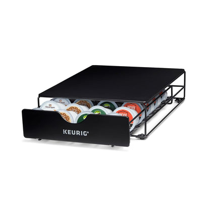 Tiroir de rangement mince et non roulant Keurig, rangement pour dosettes de café, peut contenir jusqu'à 24 dosettes Keurig K-Cup, noir, tiroir de rangement - 24 unités (l'emballage peut varier)