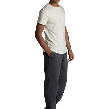 Fruit of the Loom Men's Eversoft Fleece Elastic Bottom Sweatpants with Pockets, Relaxed Fit, Moisture Wicking, Breathable, Charcoal Heather, S