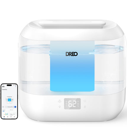 DREO 4L Smart Humidifiers for Bedroom, Top Fill Qu