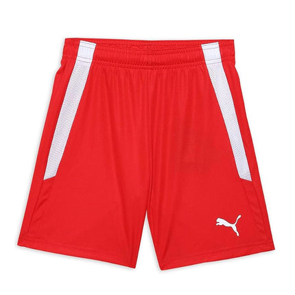 PUMA Pantalón Corto TeamLIGA para Niño, Rojo Blanco, X-Small