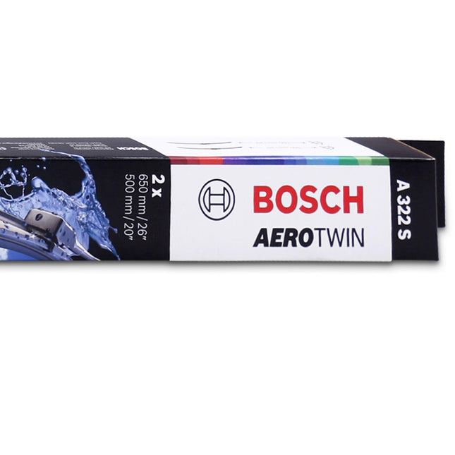 Bosch Limpiaparabrisas Aerotwin A322S, Longitud: 650mm/500mm − Juego de escobillas limpiaparabrisas delanteras - Solo para vehículos con volante a la izquierda (UE)