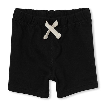 The Children's Place Boys' Big Waistband Knit Shorts 3000078, Black, 2T