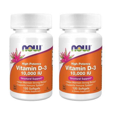 NOW Foods Vitamin D-3 10,000 Iu 120 Soft Gels (2 P