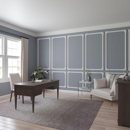 Ekena PML08X08SE 8" W x 8" H x 1 1/8" P Seville Panel Moulding Corner, Primed