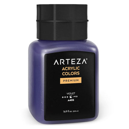 ARTEZA Acrylic Paint, A719 Pearl Electric Blue, 16.9 fl oz, 500ml Jar, Opaque, Quick-Drying, Acrylic Paints for Painting on Canvas
