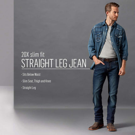 Wrangler Men's 20x Slim Fit Straight Leg Jean, Mcallen, 33W x 30L