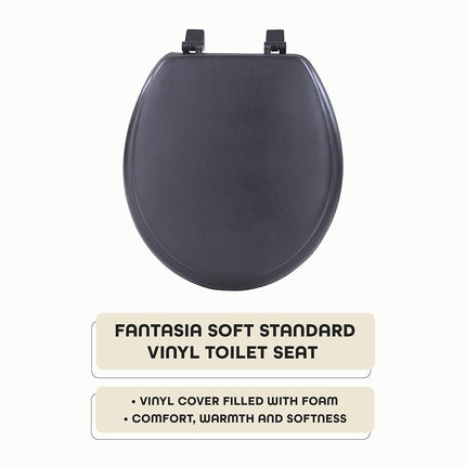Achim Home Furnishings TOVYSTBK04 17-Inch Fantasia Standard Toilet Seat, Soft Black