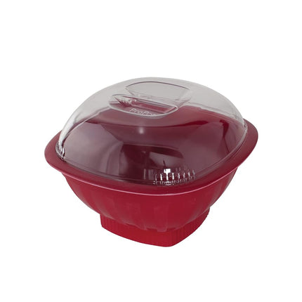 Nordic Ware Pro Pop Popper, BPA-Free Plastic Popcorn Popper, 16 Cup Capacity Microwave Popcorn Bowl, Premium Kitchen Accessories, Made in The USA, Red