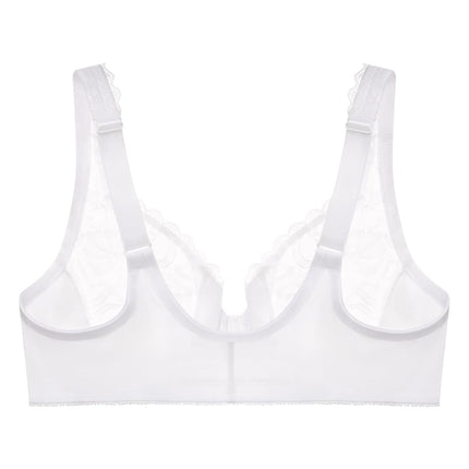 Glamorise Wonderwire Front-Closure Stretch Lace Underwire Bra 9245 (Women's & Women's Plus) White