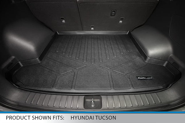 SMARTLINER Cargo Trunk Liner Floor Mat Behind 2nd Row Black for 2016-2018 Hyundai Tucson (No Hydrogen Fuel Cell Models)