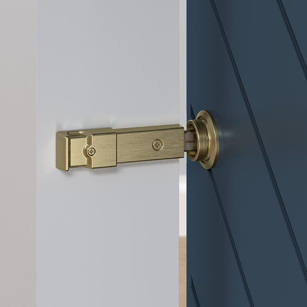 National Hardware N700-152 Barn Door Lock, 5" x 1-1/4" x 3/4", Brushed Gold