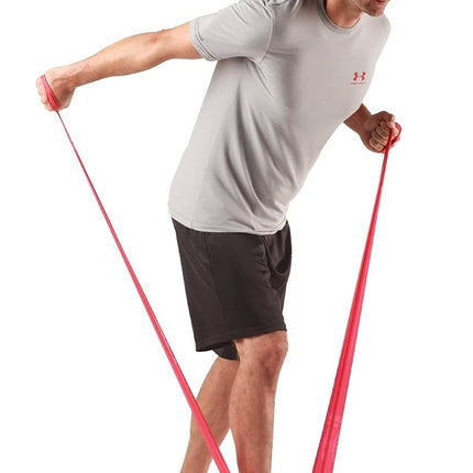 TheraBand Resistance Bands, 5 Foot, 15 Count Professional Latex Elastic Bands For Upper & Lower Body Exercise, Physical Therapy, Lower Pilates, At-Home Workouts, & Rehab, Medium Red, Beginner Level 3