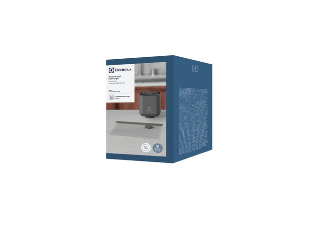 Electrolux Handheld 23EVSL01AY Rechargeable Food Sealer and Vacuum Pump for storage and Sous Vide with Reusable Sealer Bags (10), Small, Gray