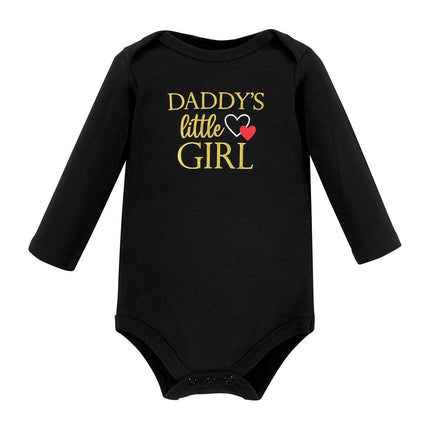 Pañaleros de algodón de manga larga unisex Hudson Baby, para niña, papá, rojo, negro, paquete de 3, de 12 a 18 meses