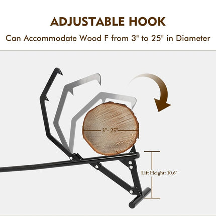 Timberjack Log Roller Lifter, 50.8" Long Handle Log Roller Tool