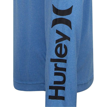 Haut de bain anti-UV Hurley pour garçons, à manches longues, UPF 50+, Neptune Blue Heather, Small