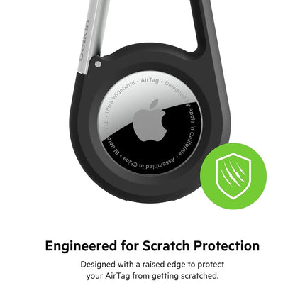 Belkin AirTag Case with Carabiner, Secure Holder Protective Cover for Air Tag with Scratch Resistance Accessory - (Black)