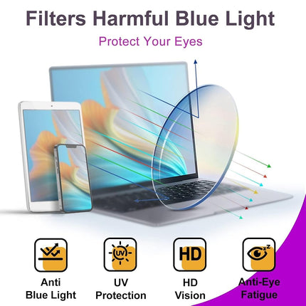 VISOONE 2 Pack Blue Light Blocking Glasses Square with Anti Computer Glare for Gaming Women and Men