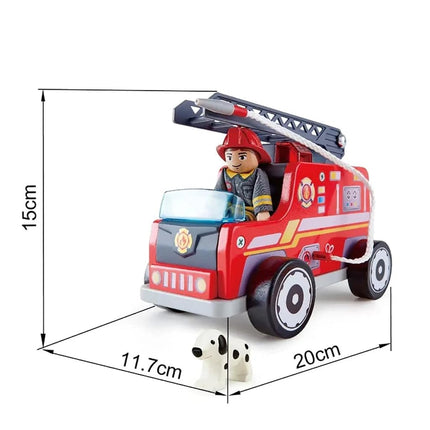 Hape E3024 Wooden Fire Truck with Firefighter and Dog Multicolour