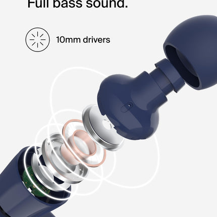 Belkin SoundForm Wired Earbuds with USB-C Connector, in-Ear Earphones w/Microphone - USB-C Headphones for iPhone 17, iPhone 16, iPad mini, Galaxy S25, Google Pixel 9, Android, and More - Blue
