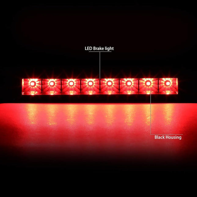 DNA MOTORING 3BL-PAT07-LED-BK Black Housing LED Third Tail Brake Light [Compatible with 07-17 Jeep Patriot]