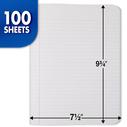 Mead Composition Notebooks, 12 Pack, College Ruled Paper, 9-3/4" x 7-1/2", 100 Sheets per Comp Book, Black Marble (72938)