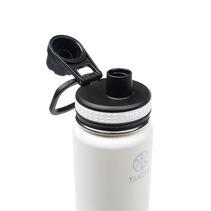 Botella de agua de acero inoxidable Takeya Originals con aislamiento al vacío, 0.5 litros / 18 onzas, blanca