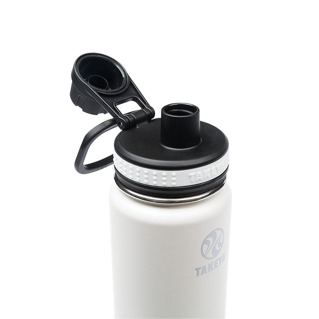 Bouteille d'eau Takeya Originals en acier inoxydable isolée sous vide, 0,5 litre / 18 onces, Blanc