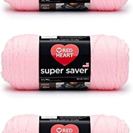 Red Heart Super Saver Pack of 3 - Baby Pink - 7oz/