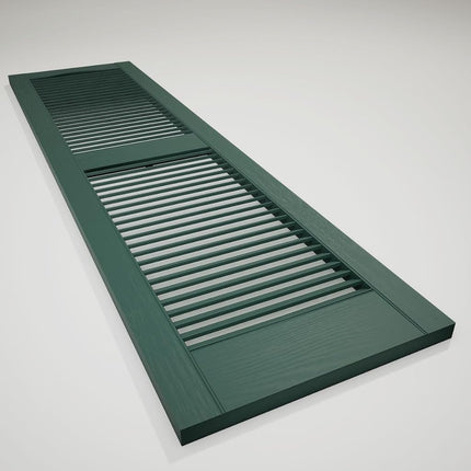 Ekena Millwork LL1C12X02400BD 12" W x 24" H Open Shutters with Center Slits Lifetime Vinyl Top with Fastener (Pair) Bordeaux