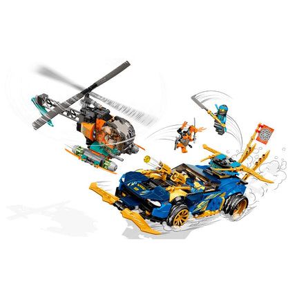Set de construcción LEGO Ninjago Coche de Carreras EVO de Jay y Nya 71776 (536 Piezas)
