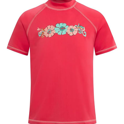 Kanu Surf Big Girls Karlie UPF 50+ Sun Protective Rashguard, Coral, Small (8)