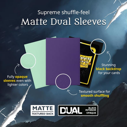 Dragon Shield | Matte Dual Standard Size Card Sleeves | 100 CT - Smooth & Tough Premium TCG Sleeves - Compatible with Pokemon, Flesh & Blood, One Piece & Magic the Gathering | Justice