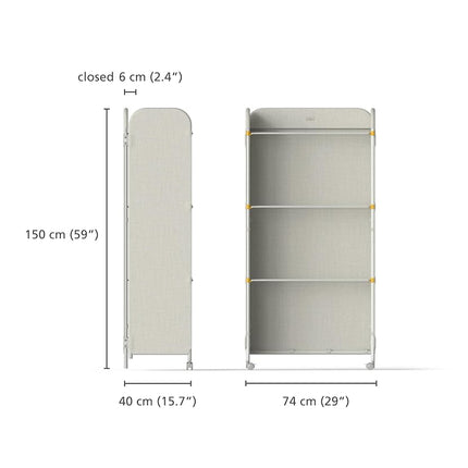 Joseph Joseph Eclipse 3-Tier Adjustable Indoor Drying Rack Clothes Airer with Integrated Fabric Cover, Heavy Duty Construction, Wheels for Easy Moving, Folds Flat for Storage, 14kg/14m Drying Capacity