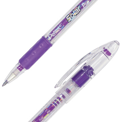 Pentel Solar Pop Neon Gel Pen, (0.6mm) Medium Line, Violet Ink - K96-V