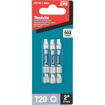 Makita E-00848 Impact XPS T20 Torx 2" Power Bit, 3/pk