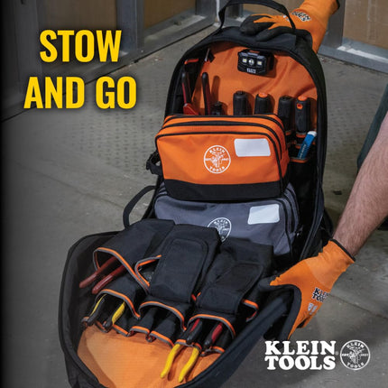 Klein Tools 55579 Zipper Tool Pouch Set, Dual Compartments, Heavy-Duty 10 x 6-Inch and 12 x 7-Inch Bags, Multipurpose Organizer for Tools and Crafts, 2-Pack
