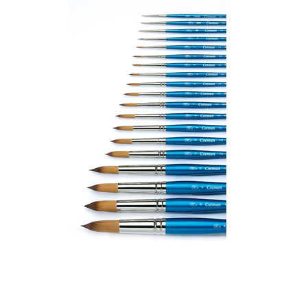 Winsor & Newton, Cotman Watercolour Synthetic Brushes, Short Handle, Pack of 5 (1 and 5 Round, 1 Rigger ,2 Fan, 3mm Angled)