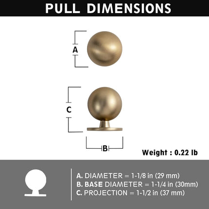 Yanxia Set of 12 -Sleek Round Champagne Bronze Cabinet Knobs - Modern and Minimalist Hardware for Stylish Home Enhancement - 1 1/8 Inch Diameter