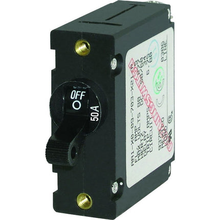 Blue Sea Systems 7228 A-Series Black Toggle Single Pole 50A Circuit Breaker