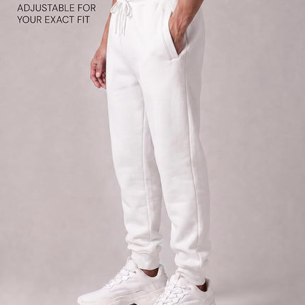 Southpole Men's 1570 Basic Active Fleece Jogger Sweatpants, White a, Medium